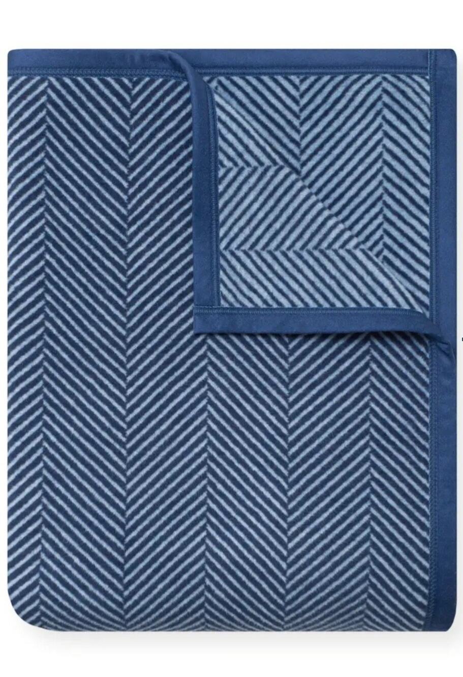ChappyWrap Reversible Blanket 60"x80" Harborview Herringbone Navy